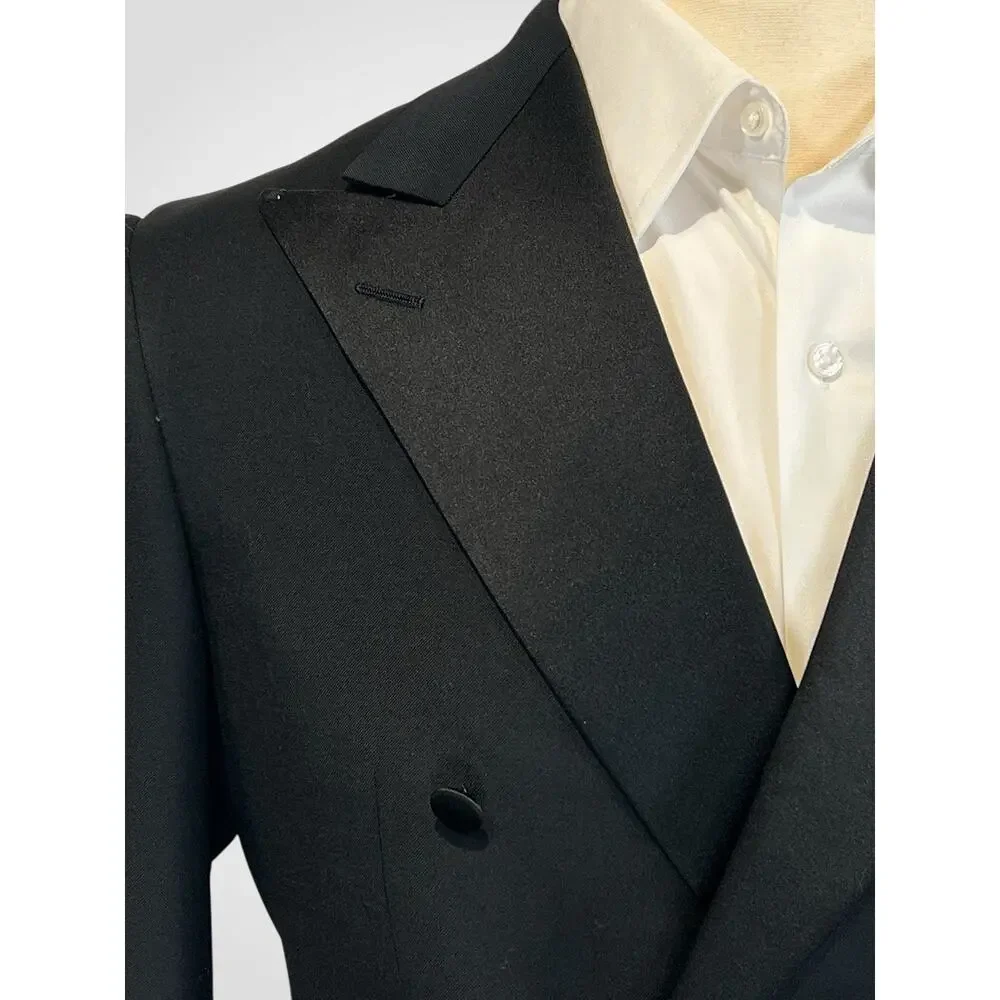 Ermenegildo Zegna Tuxedo 38R 30x30 Black Double Breasted Super 100